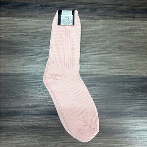 J.Crew Pink Textured Crew Socks One Size Cotton Blend NWT